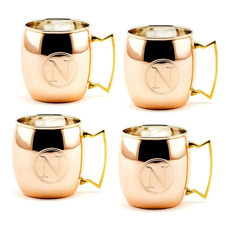 Old Dutch 16 oz. Monogrammed Moscow Mule Mugs - Set of 4