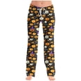 thumbnail image 5 of Stamzod Pajama Pants for Women Pumpkin Ghost Bat Print Drawstring Sleep Pants Casual Loose Comfy Pants 2026 Halloween Pajamas XXL, 5 of 7