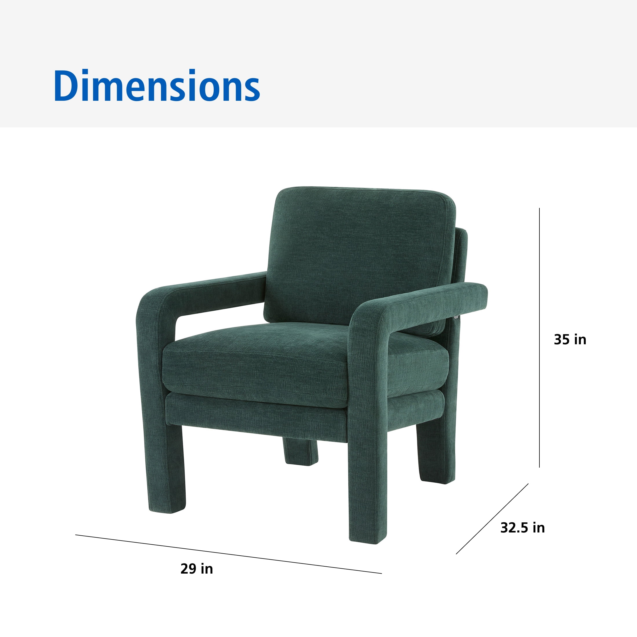 Mainstays Upholstered Armchair, Green
