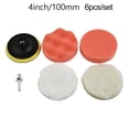 thumbnail image 1 of 6pcs Sponge Buffing Polishing Pad Kit For Car Polisher With Drill Adapter Plate, 1 of 8