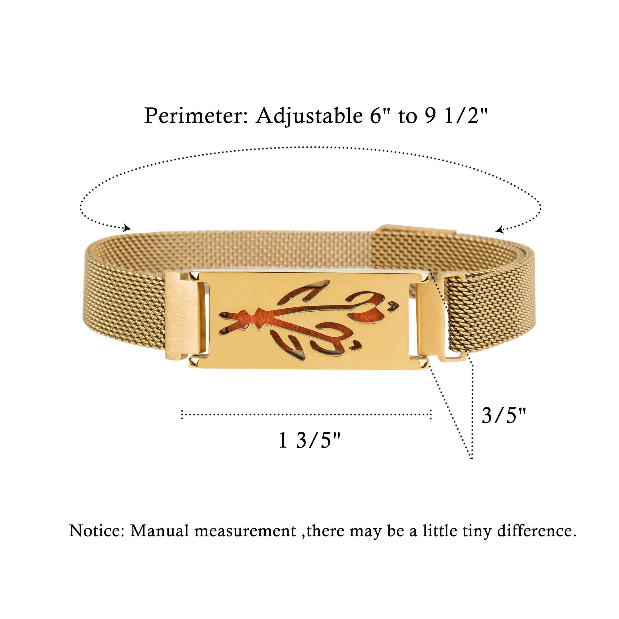 Anavia Essential Oil Bracelets, Aromatherapy Bracelet, Diffuser Bracelet, Aromatherapy Oil Lockets, Diffuser Lockets, Aromatherapy Jewelry, Diffuser Jewelry, With Gifts Box-[Gold]