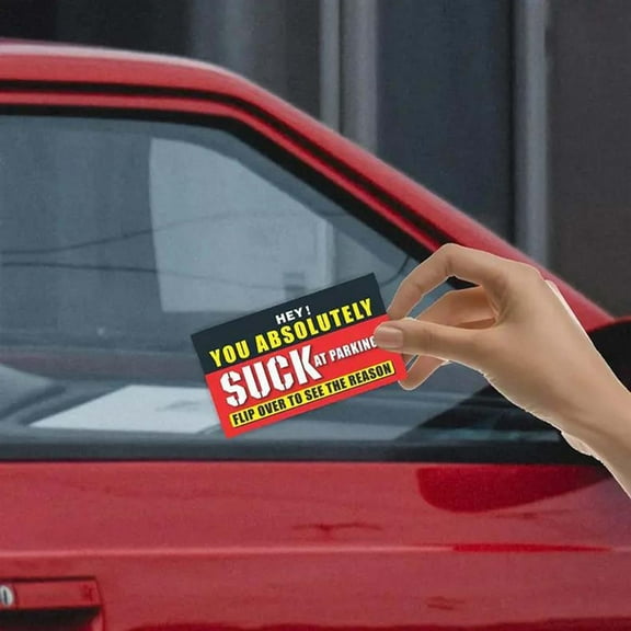 TOPRenddon 50pcs Bad Parking Cards, Hey You Absolutely Suck at Parking Cards, Funny Parking Violation Tickets, Ridiculous Parking Pranks, Multi Reasons Violation Bad Parking Notes for Prank