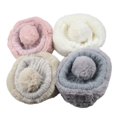 thumbnail image 5 of Gorro de punto de piel sintética de invierno para mujer con pompón ruso, 5 of 5