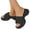 Black, variant on Platform Slides for Women Cushioned Slip on Sandals Open Toe Fashion Walking Shoes
