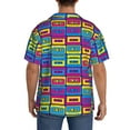 thumbnail image 3 of Rateoe Cassette Tapes Pattern Men's Short Sleeve Classic Shirt, Casual Short-Sleeved Shirt, Lightweight Summer Shirt, Cuban Collar Shirt,Button-Front Shirt-XX-Large, 3 of 5