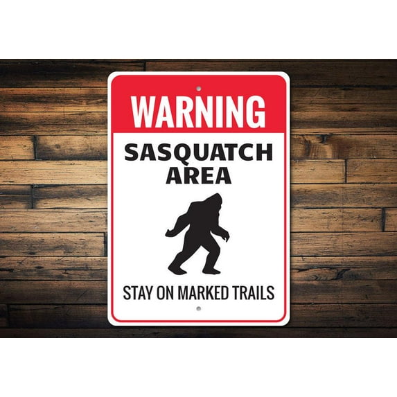 Sasquatch Area Novelty Decor, Metal Wall Sign - 10x14 Inches