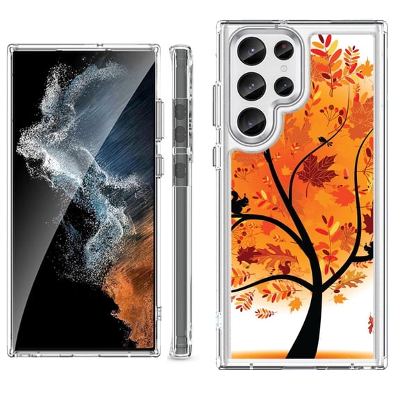 Shockproof Bumper Phone Case for Samsung Galaxy S23 Ultra 5G, by OneToughShield ® - Golden Tree