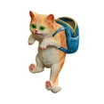 thumbnail image 2 of Soporte para maceta con forma de gato, hecho a mano, para herramientas, de resina. naranja, 2 of 9