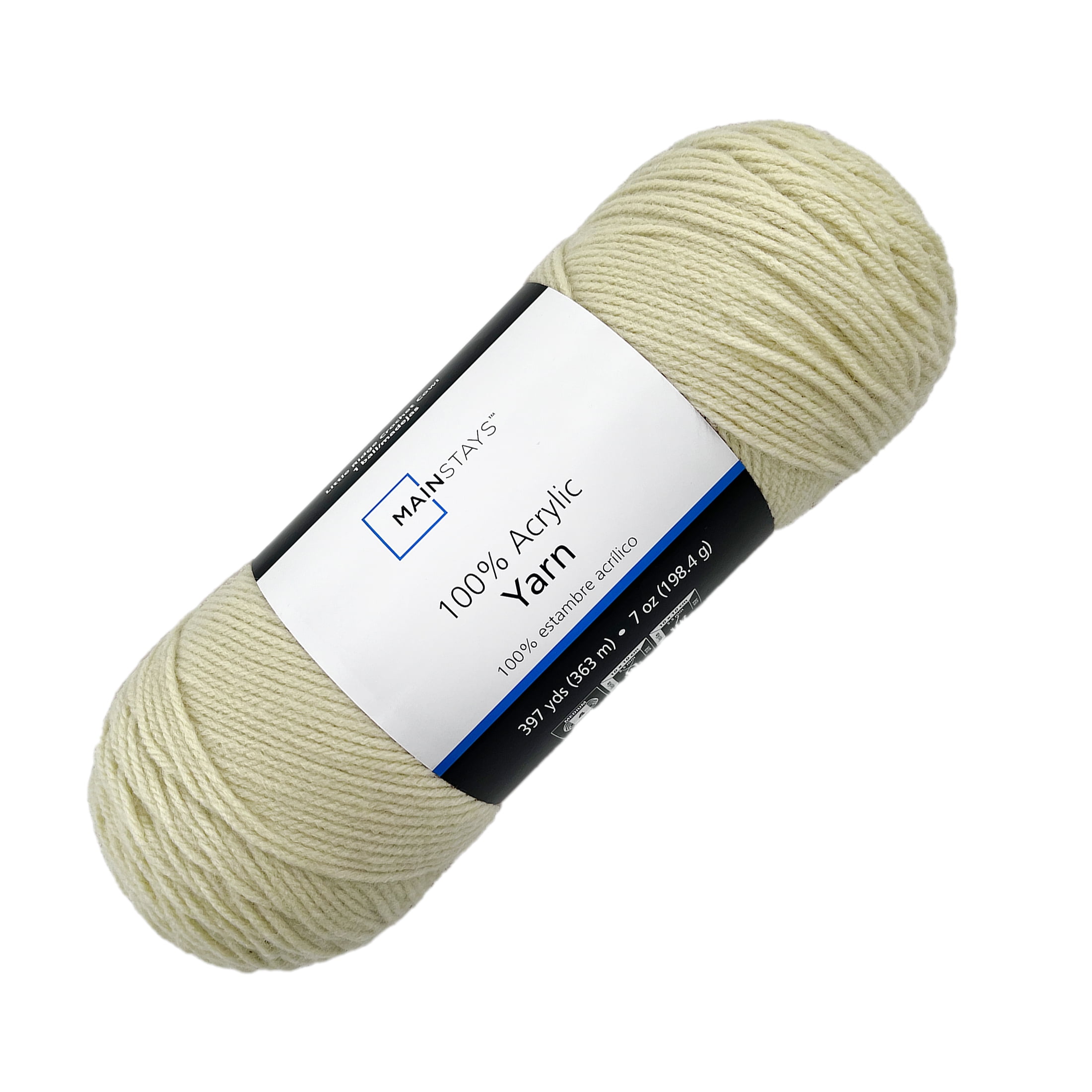 Mainstays Medium Acrylic Yarn, Buff, 7 oz, 397 Yards