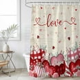 thumbnail image 6 of Pink Valentines Shower Curtain Set - Extra Long 72" x 96" Washable Bathtub Curtain with 12 Hooks, Vintage Love Heart Eucalyptus Botanical Waterproof Fabric Shower Curtains for Bathroom/Bathtub Décor, 6 of 6