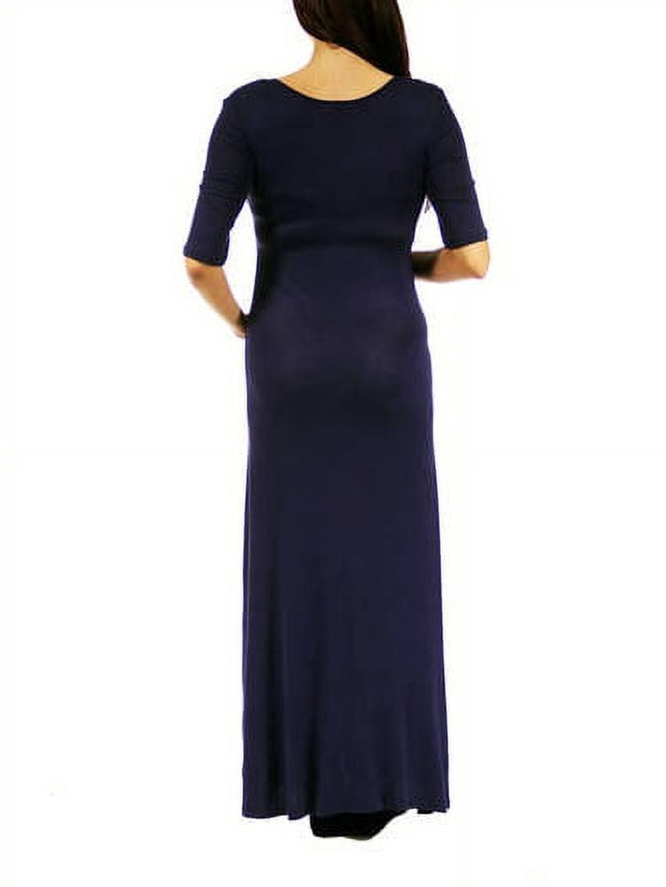 24-7 Comfort Apparel Women's Maternity Elbow Maxi Dress