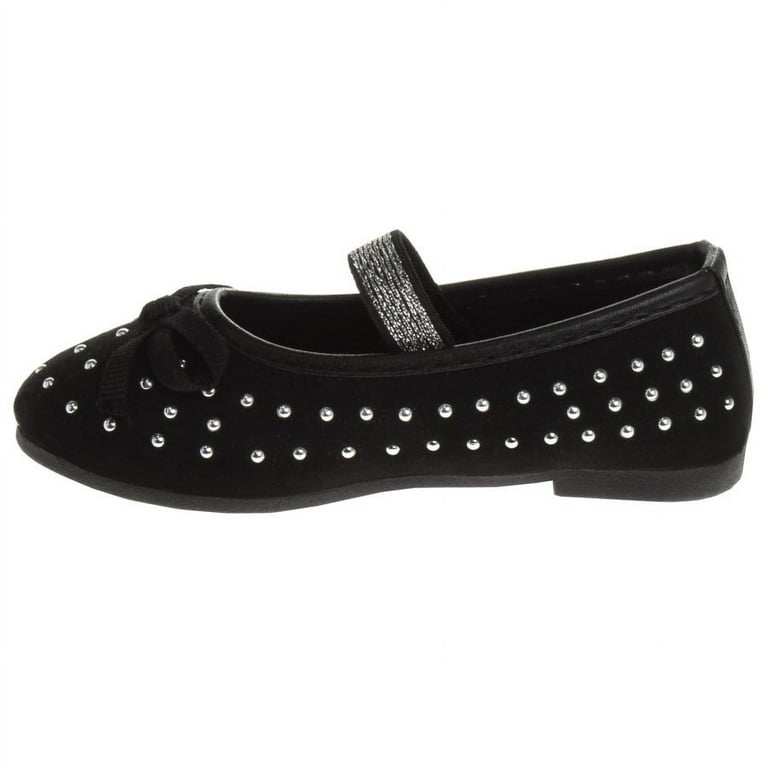 Kensie Girl Toddler Ballerina Flats Bead Black,