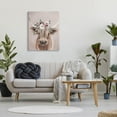 thumbnail image 2 of Highland Cattle Pink Flower Crown Animals & Insects Graphic Art Gallery Wrapped Canvas Print Wall Art, 2 of 7