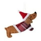 thumbnail image 1 of Adorno colgante de perro salchicha para árbol de Navidad | Decoración de tela no tejida con forma de perro | 15,5 x 11,5 cm | Adorable colgante navideño para puerta y pared de árbol de Navidad |, 1 of 1