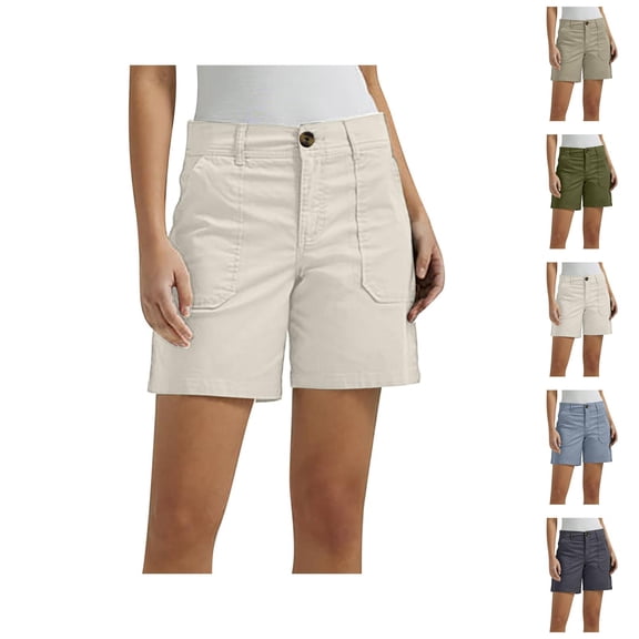 Shorts for Women 2026 Summer Elastic High Waist Wide Straight Leg Dressy Casual Office Work Shorts with Pockets