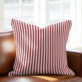 thumbnail image 5 of Throw Pillow Covers 20x20 Inch, Thin Red Striped Decorative Pillow Cases for Couch Sofa Bed, Farmhouse Modern Red Stripes Cotton Linen Square Home Decor Pillowcases with Hidden Zipper, 5 of 9