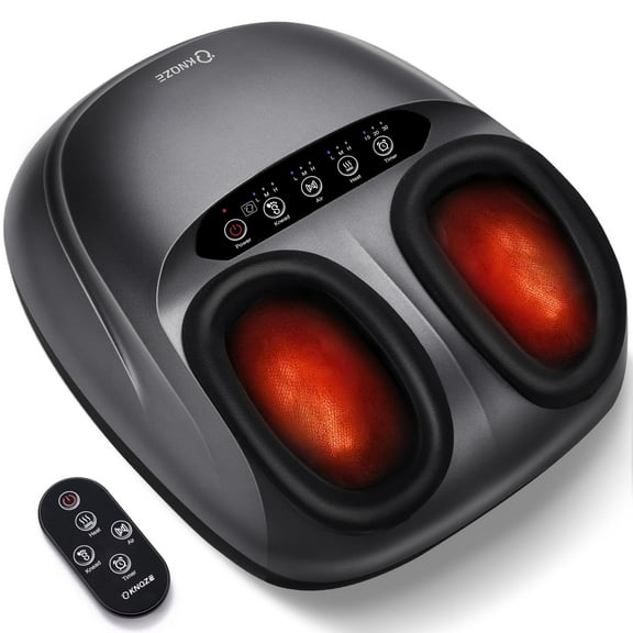 KNQZE Shiatsu Foot Massager Machine with Heat & Remote, Deep Kneading Feet Massager, 3 Heat Levels, Multi-Mode, Auto-Off Timers