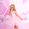 thumbnail image 1 of LOVZFMLL Robe Enfant Fille Manches Bouffantes Robe Princesse Longue Robe à Sequins Canoniques, 1 of 9