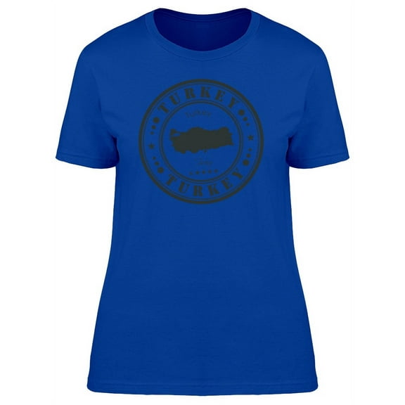 Cool Grunge Turkey Flag Stamp T-Shirt Women -Image by Shutterstock, Female Large