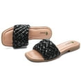 thumbnail image 2 of Ataiwee Women's Flat Slide Sandals - Fashionable Braided Elegant Cross Strap Flat Summer Sandals., 2 of 8