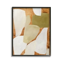 Stupell Industries Rustic Layered Shapes Abstract Painting Black Framed Art Print Wall Art, 16 x 20