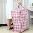 thumbnail image 4 of Plaid Pattern Quilt Storage Bag Dirt-proof Plastic Saving Space Blanket Storage Bag for Dorm, 4 of 10