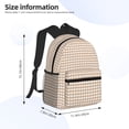 thumbnail image 4 of Lsque Brown Gingham Classic Casual Backpack - Large Capacity Water-Resistant Backpack for School, Work, Travel, and Outdoor Activities, 4 of 8