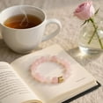 thumbnail image 3 of Pink Quartz Genuine Semi Precious Beaded Stretch Bracelet 12mm Natural Gemstone Jewelry, 3 of 8