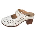 thumbnail image 6 of Mules for Women Bohemian Hollow out Closed Toe Heeled Sandals Summer Casual Slip on Slides Breathable Orthopedic Shoes White Size 8, 6 of 6