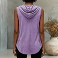 thumbnail image 4 of Rhuody Going Out Tops For Women Summer V Neck Tank Tops Sleeveless Solid Color Hooded T Shirt Leisure Womens Clothes Purple, 4 of 5
