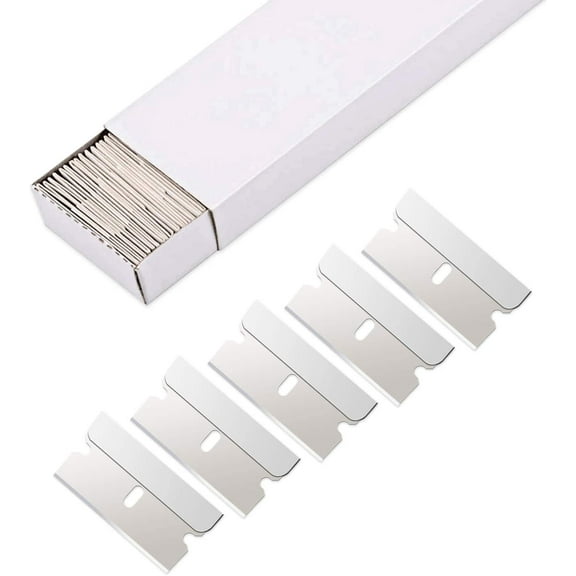 100pcs Razor Blades Single Edge Stainless Steel Razor Blades for Standard Scraper Tool, Safety Straight Edge Razor Blades, Paint Scraper Razor Blade