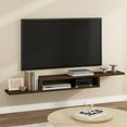 thumbnail image 2 of Furinno Indo Wall Mounted Floating Media Console, 72 inch, Columbia Walnut, 2 of 11