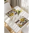 thumbnail image 5 of Farmhouse Sunflowers Placemats Set of 8, Western Star Country Bird Pine Cone Placemats for Dining Table, Place Mats for Kitchen Tabletop, Waterproof Wipeable Dining Table Mats Set, 5 of 9
