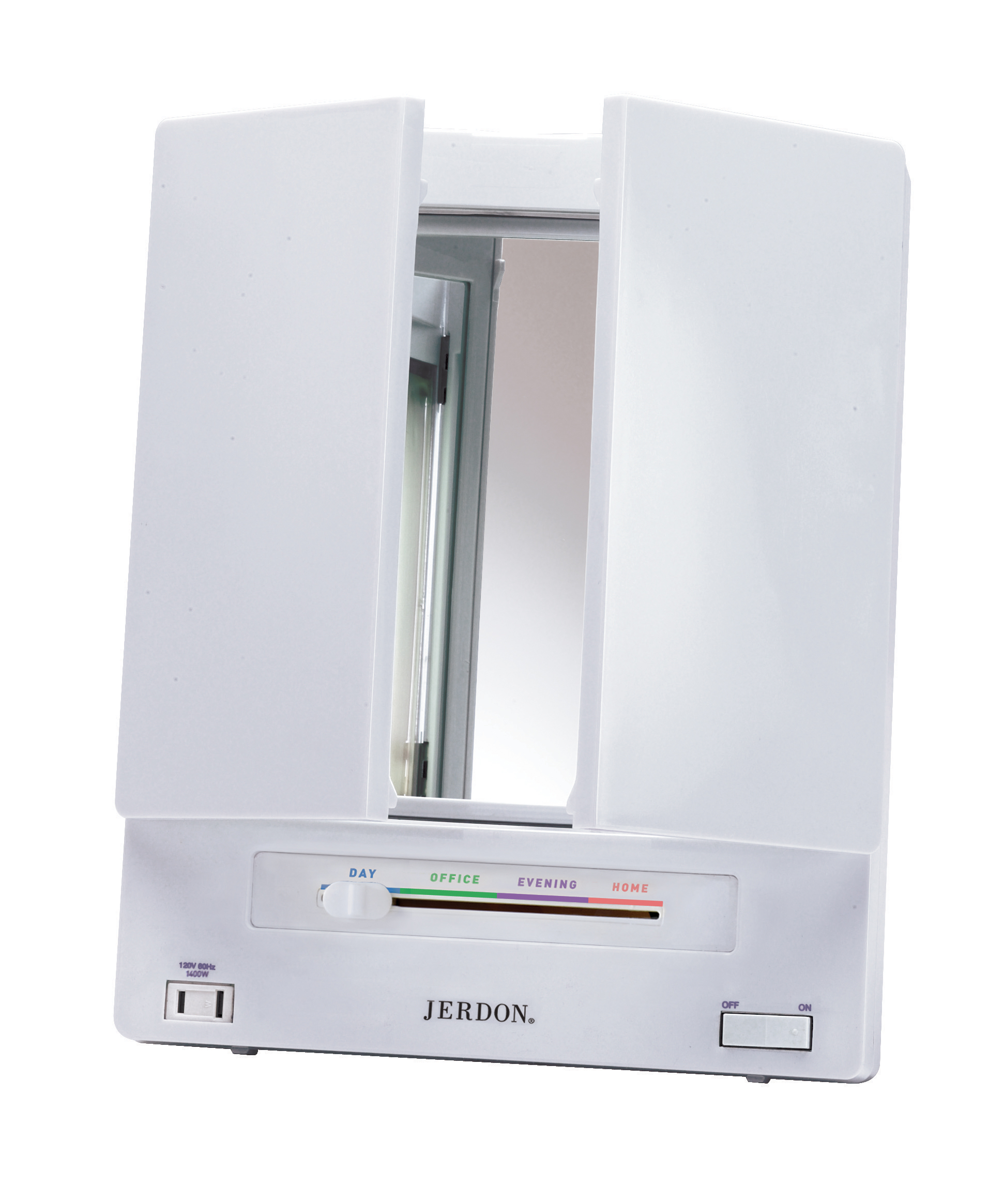 Jerdon Tri-Fold Makeup Mirror with Lights, White photo 3