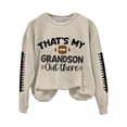 thumbnail image 4 of Baberdicy Women's Hoodless Hoodie Women's That's My Grandson Out There Football Lover Casual Sweatshirt, Pullover Sweatshirts for Women Beige L, 4 of 9