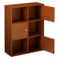 thumbnail image 2 of Furinno Pasir 3 Tier Storage Bookshelf with 3 Enclosed Doors, Light Cherry, 2 of 7
