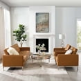 thumbnail image 4 of Modway Loft 3 Piece Tufted Faux Leather Sofa Set - Silver Navy, 4 of 5