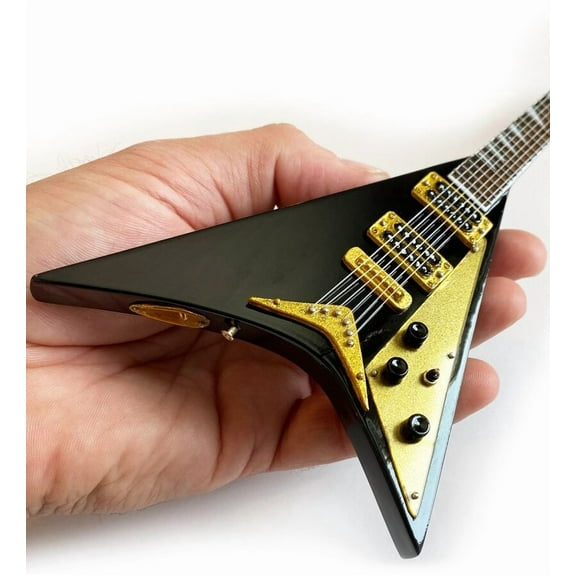 Axe Heaven Signature Black V Mini Guitar Replica Collectible RR-085