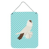 Caroline's Treasures BB8118DS1216 German Helmet Pigeon Blue Check Wall or Door Hanging Prints, 12x16, multicolor