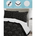 thumbnail image 4 of Black Flower, Twin Size Down Alternative Comforter, Lightweight Comforter Quilt Bedding Set with Pillow Shams Abstract Vintage Botanical Floral Plant All Seasons Bed Comforter Duvet Insert 68"x86", 4 of 7