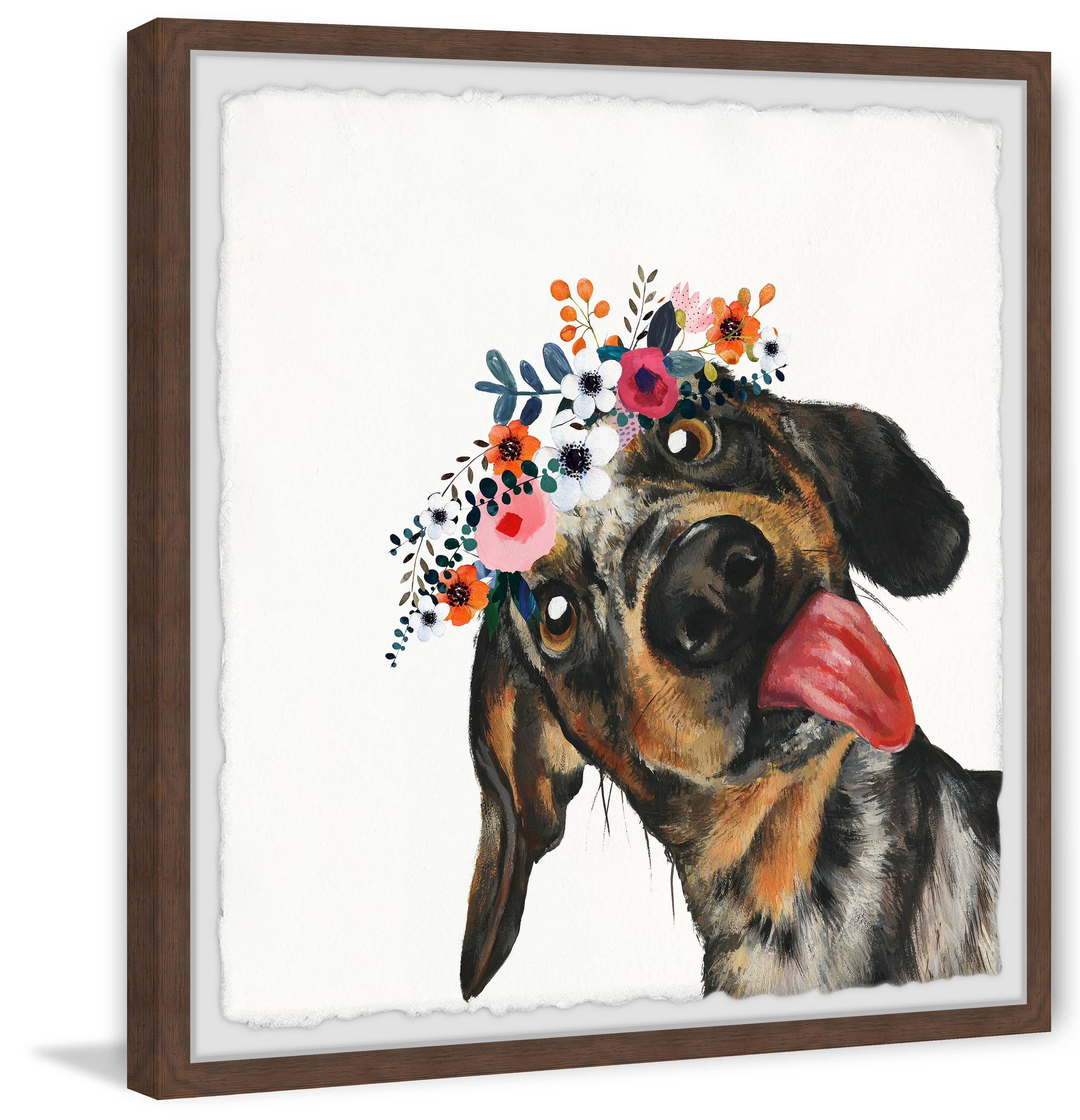 Parvez Taj Goofy Dog Framed Wall Art