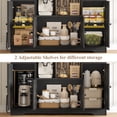 thumbnail image 2 of Homfa Kitchen Buffet Cabinet with Microwave Shelf, 47" W Sideboard with Charging Station, Microwave Coffee Buffet for Kitchen Dining Room, Black, 2 of 9