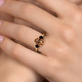 thumbnail image 4 of Gem Stone King 10K Yellow Gold Ecstasy Mystic Topaz and Black Diamond Engagement Ring for Women | 2.54 Cttw | Oval 9X7MM | Gemstone November Birthstone | Size 9, 4 of 6