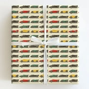 Vintage Race Car Pattern Gift Wrapping Paper