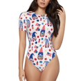 thumbnail image 1 of Fotbe 4th Of July Body de Mujer con Cuello Redondo y Mangas Cortas, Sin Mangas Ajustado, Suave, Cómodo y Básico-XX-Large, 1 of 7