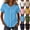 A-Blue, variant on Womens Summer Tops Spring Lapel Short Sleeve Pearls Button Down Casual Solid Color Loose Cotton Linen Top