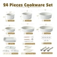 thumbnail image 2 of Juego de utensilios de cocina SENSARTE, 24 piezas, antiadherentes para inducción, color blanco, 2 of 7