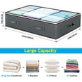 thumbnail image 6 of 90L Under Bed Storage Containers, 6 Pack Underbed Closet Storage Organizer System, Moving Bags with Clear Window and Reinforced Handles for Bedding Pillows Blanket Clothes Wardrobe Bedroom, 6 of 6