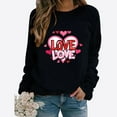 thumbnail image 2 of Amzcrzy Hauts pour Femmes Décontractés Col Rond Printemps Été Hauts Mode Imprimé Cœur d'Amour Saint-Valentin Chemises pour Femmes Classique Polyvalent Manches Longues Tee-Shirt Valentines, 2 of 3