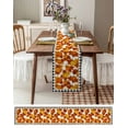 thumbnail image 4 of Table Runner 108 Inches Long for Kitchen Dining, Orange Pumpkin Fall Dresser Scarf Farmhouse, Dining Table Decorations for Wedding/Parties, Thanksgiving Black White Plaid Farmhouse 13 x 108 In, 4 of 9